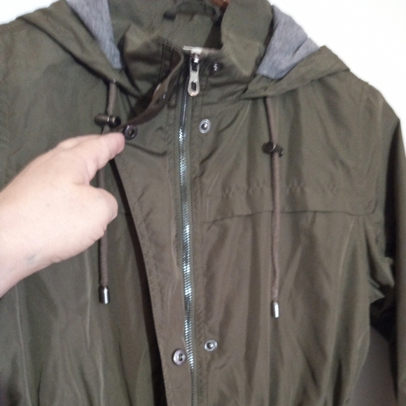 Merona olive green utility jacket with jersey lining and hood - Picture 10 of 13